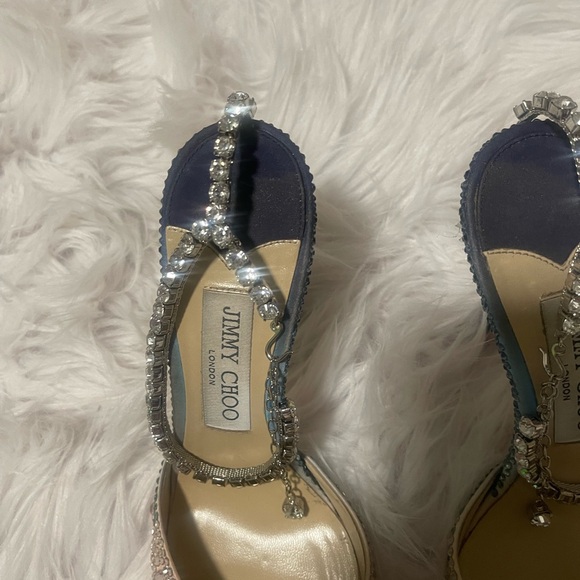 Jimmy Choo Glittering Pink and Silver Heels - Picture 3 of 8